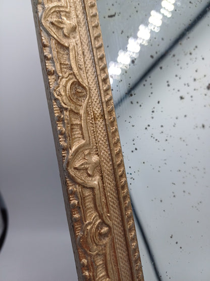 Miroir ancien Doré - 34,5cm x 28cm - Collection - XIXème - Vintage