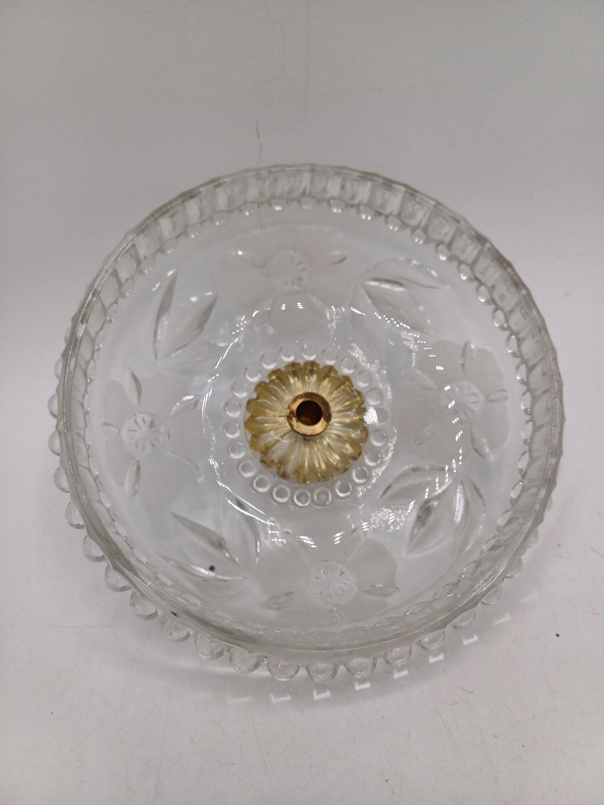 Bonbonnière / Vide-poche en Verre et Laiton à Décor Floral AR CONCEPT