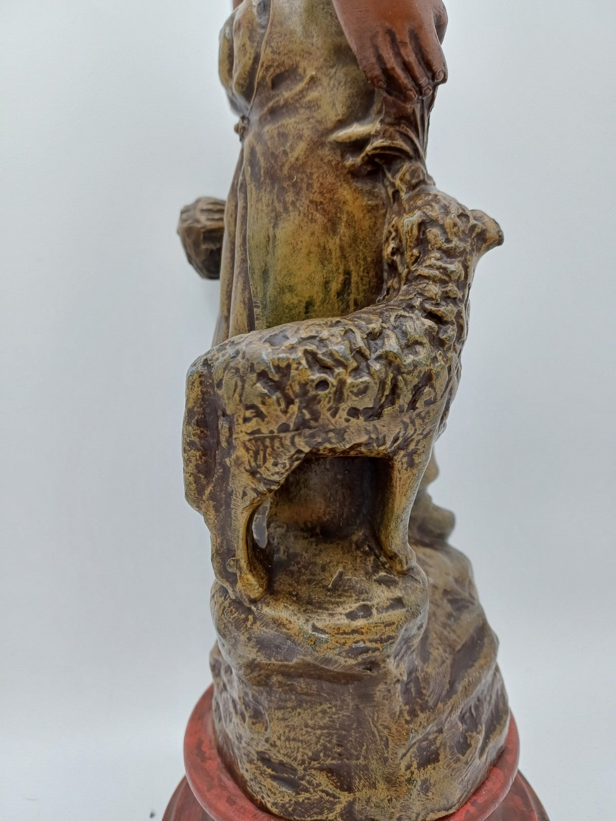 Statue en Régule sur Socle en Bois – "La Fermière" - Vintage AR CONCEPT