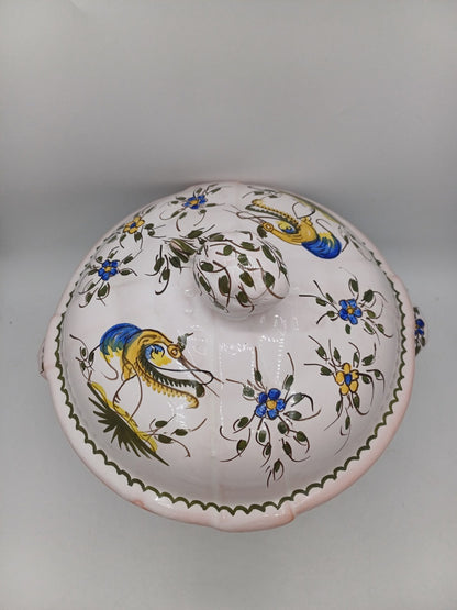 Soupière en Terre Polie Signée Jean Paulet – XXème siècle - Peint à la Main AR CONCEPT