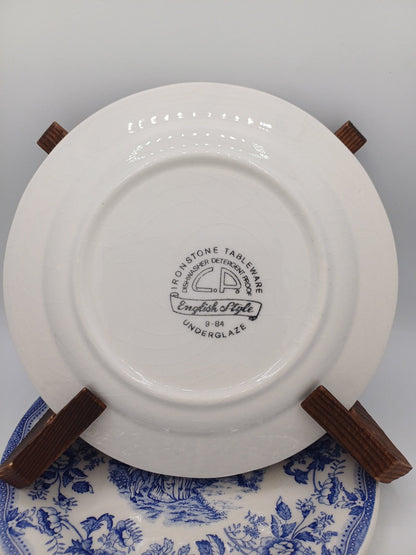 Lot de 2 Assiettes à Dessert – Ironstone Tableware, Décor Floral Bleu AR CONCEPT