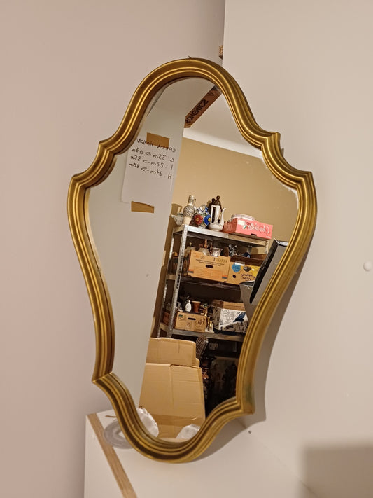 Miroir Doré Baroque - H : 58,5cm / L : 38cm - Bon état - Ancien