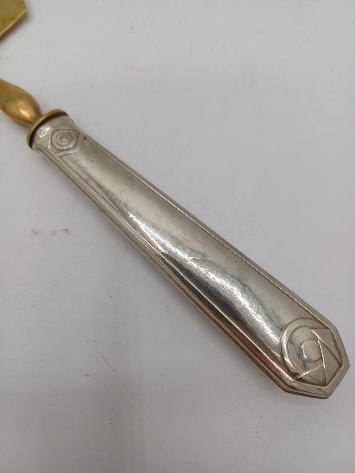 Pelle à Tarte en Laiton et Métal Argenté – Ancien - Collection