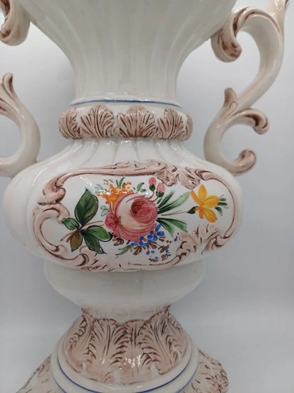 Vase / Potiche en Céramique Italienne – Bassano Tellatin Orsato – Décor Floral AR CONCEPT