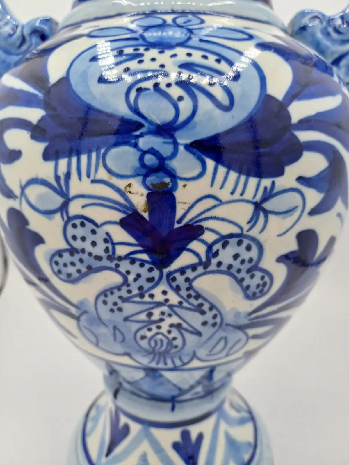 Grand Vase / Potiche à Décor Floral Bleu – Fabriqué en Espagne AR CONCEPT
