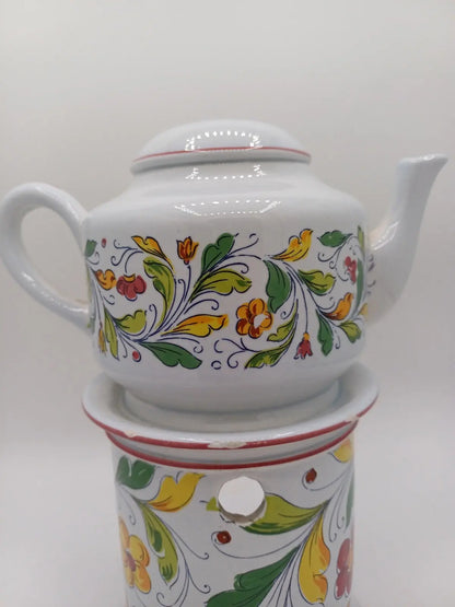 Brûleur d’Encens Ancien en Forme de Tisanière – Céramique Italienne Numérotée AR CONCEPT