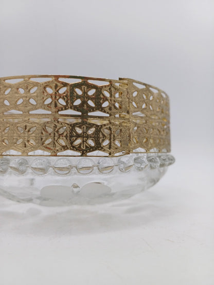 Bonbonnière / Vide-poche en Verre et Laiton à Décor Floral AR CONCEPT