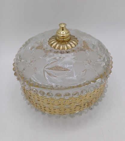 Bonbonnière / Vide-poche en Verre et Laiton à Décor Floral AR CONCEPT