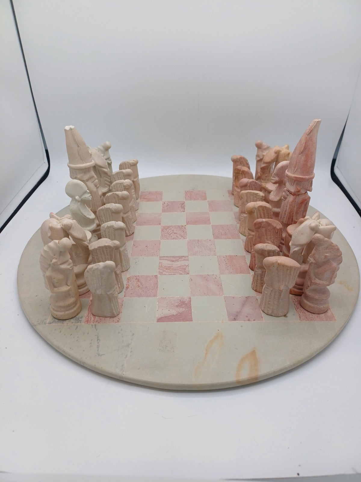 Échiquier en Pierre à Savon – Vintage – Rose et Blanc - Collection AR CONCEPT