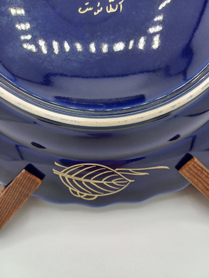 Grande Assiette en Porcelaine - Taous – Décor Floral & Paon, Artisanat Marocain AR CONCEPT