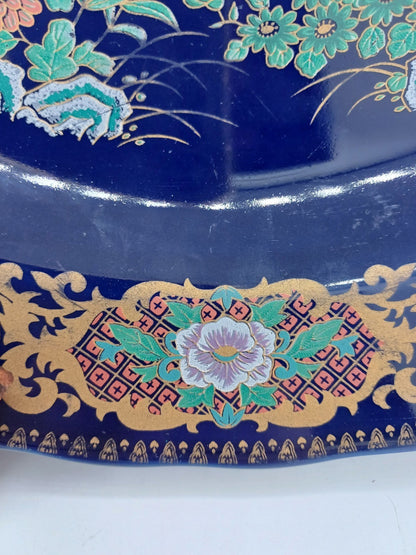 Copie d'un Plat en Porcelaine Fine – Taous, Maroc – Décor Floral et Paon AR CONCEPT