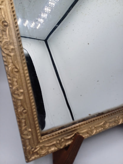 Miroir ancien Doré - 34,5cm x 28cm - Collection - XIXème - Vintage