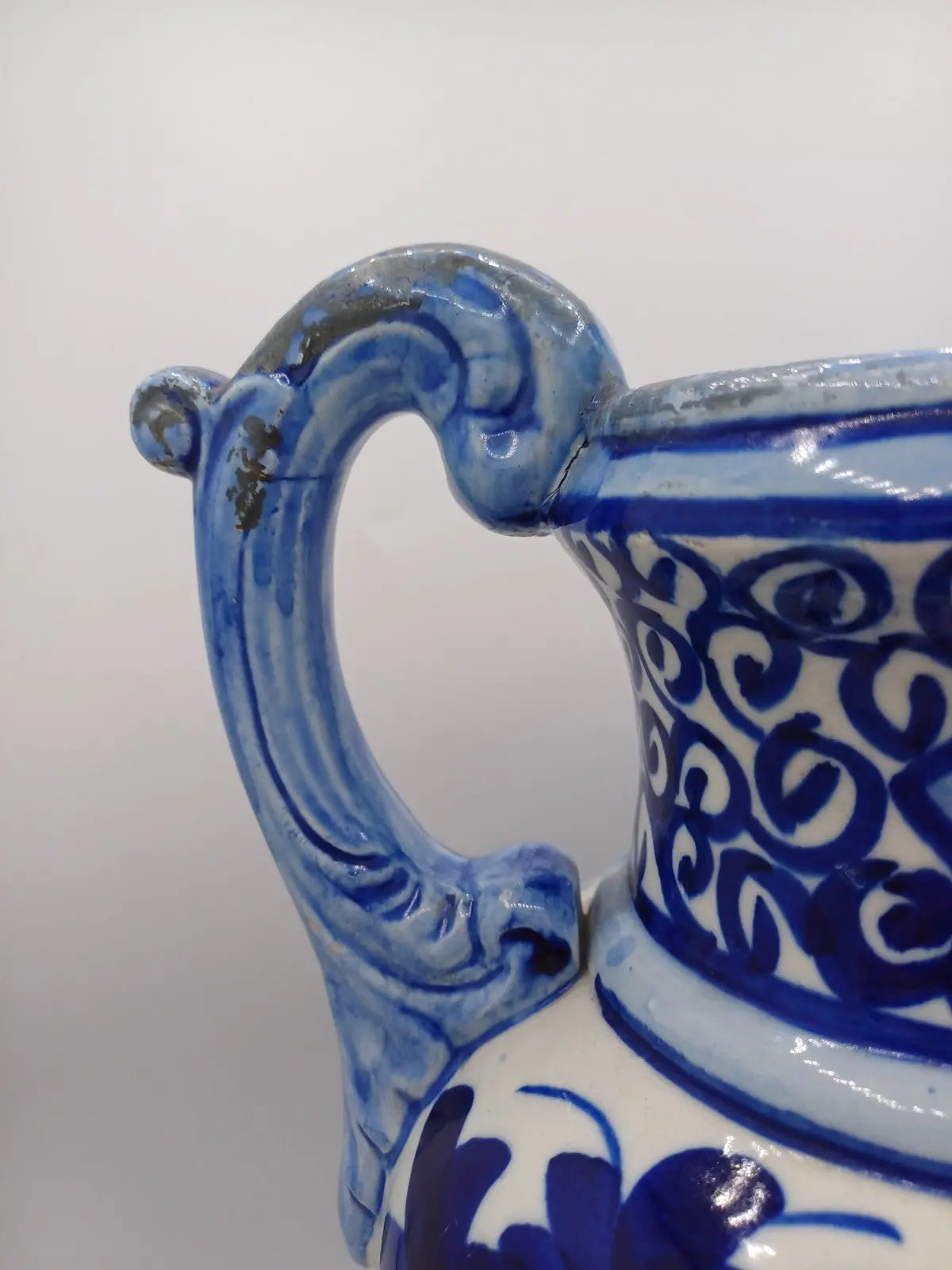 Grand Vase / Potiche à Décor Floral Bleu – Fabriqué en Espagne AR CONCEPT