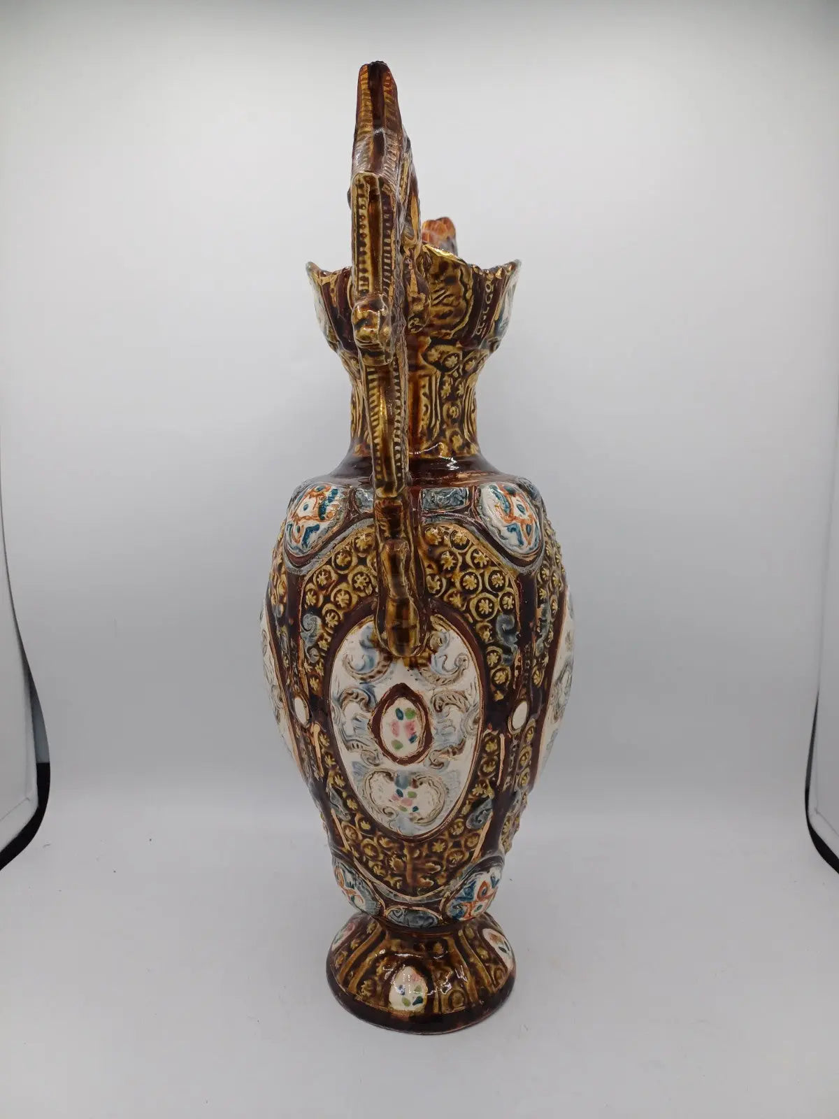 Lot de 2 Vases en céramique signée Herculaneum – Décor Floral AR CONCEPT