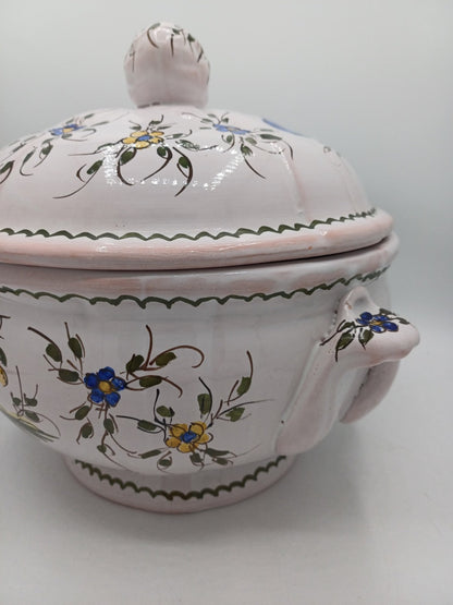 Soupière en Terre Polie Signée Jean Paulet – XXème siècle - Peint à la Main AR CONCEPT