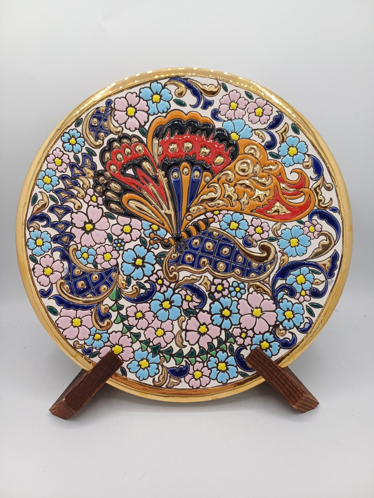 Assiette en Faïence Peinte à la Main – Signée Rocio, Espagne AR CONCEPT