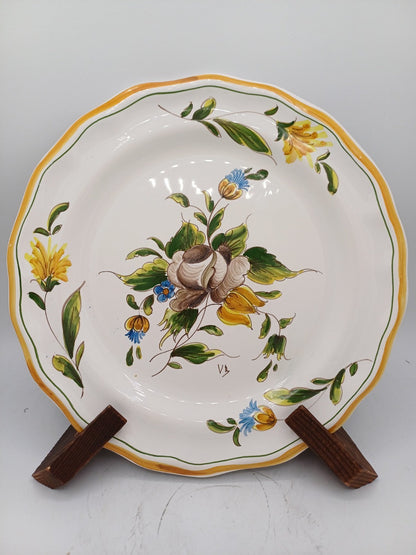 Assiette en Faïence de Vieux Rodez – Décor floral - Collection AR CONCEPT