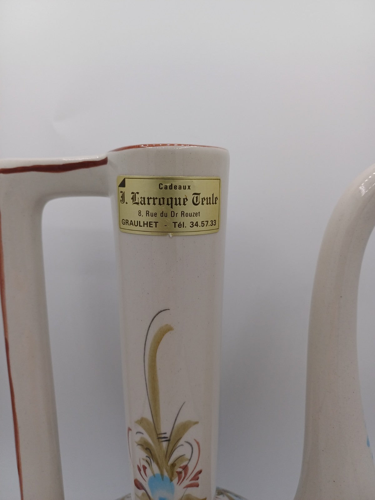 Aiguière en céramique numérotée – XXème siècle - Décor Floral AR CONCEPT