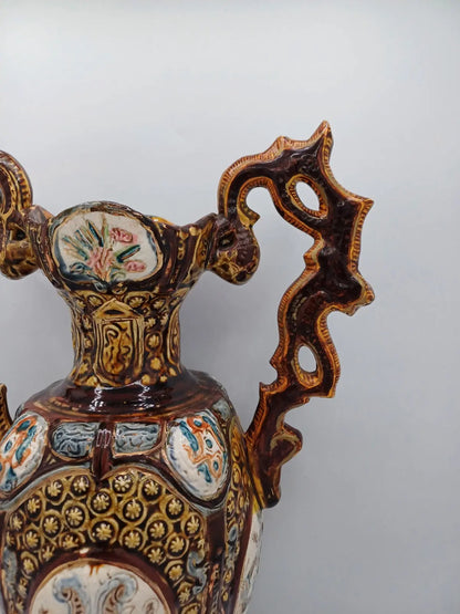 Lot de 2 Vases en céramique signée Herculaneum – Décor Floral AR CONCEPT