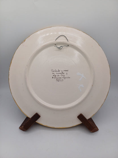 Assiette en Faïence Peinte à la Main – Signée Rocio, Espagne AR CONCEPT