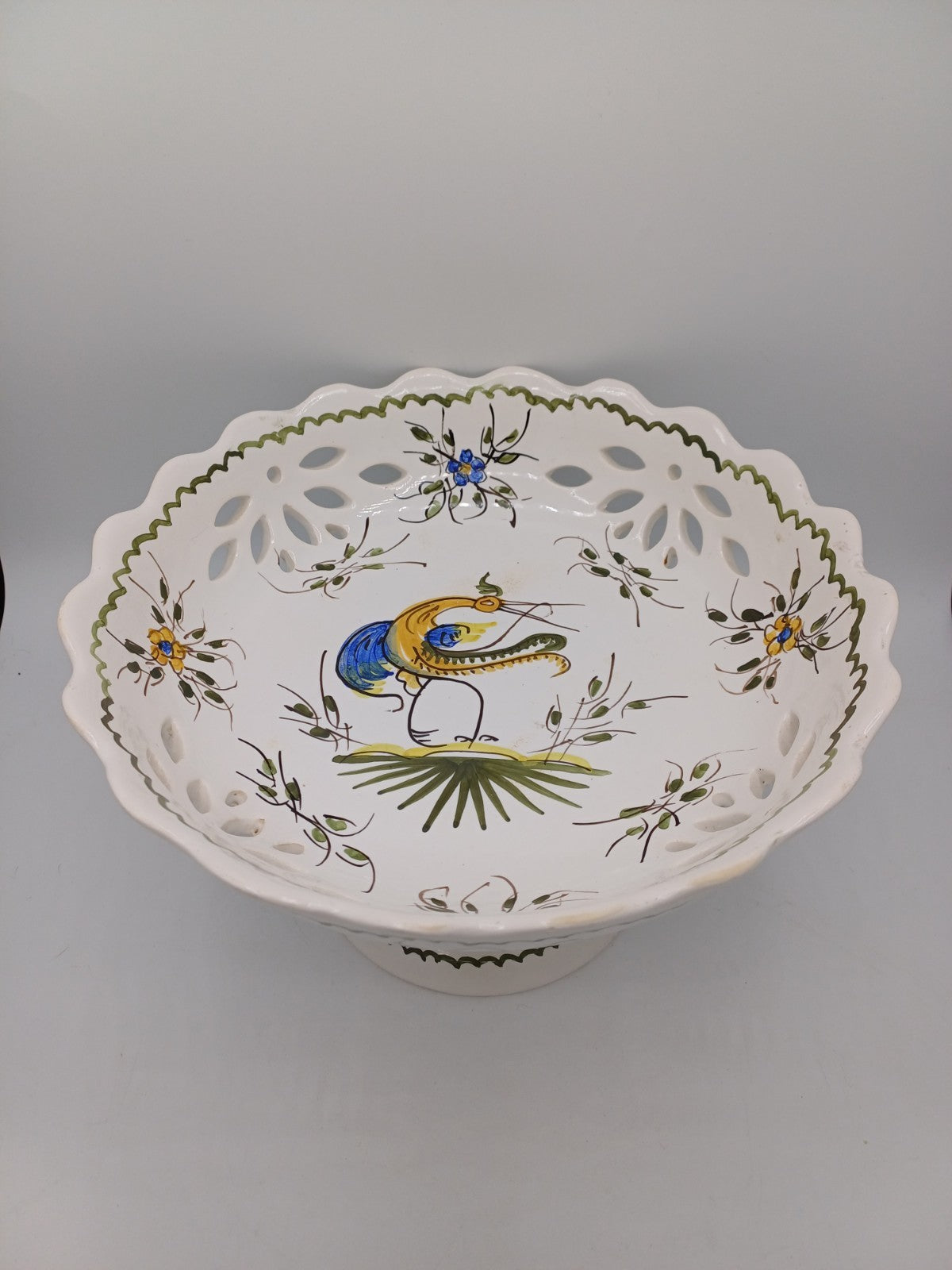 Compotier en Faïence Signé & Peint à la Main par Jean Paulet – XXème siècle AR CONCEPT