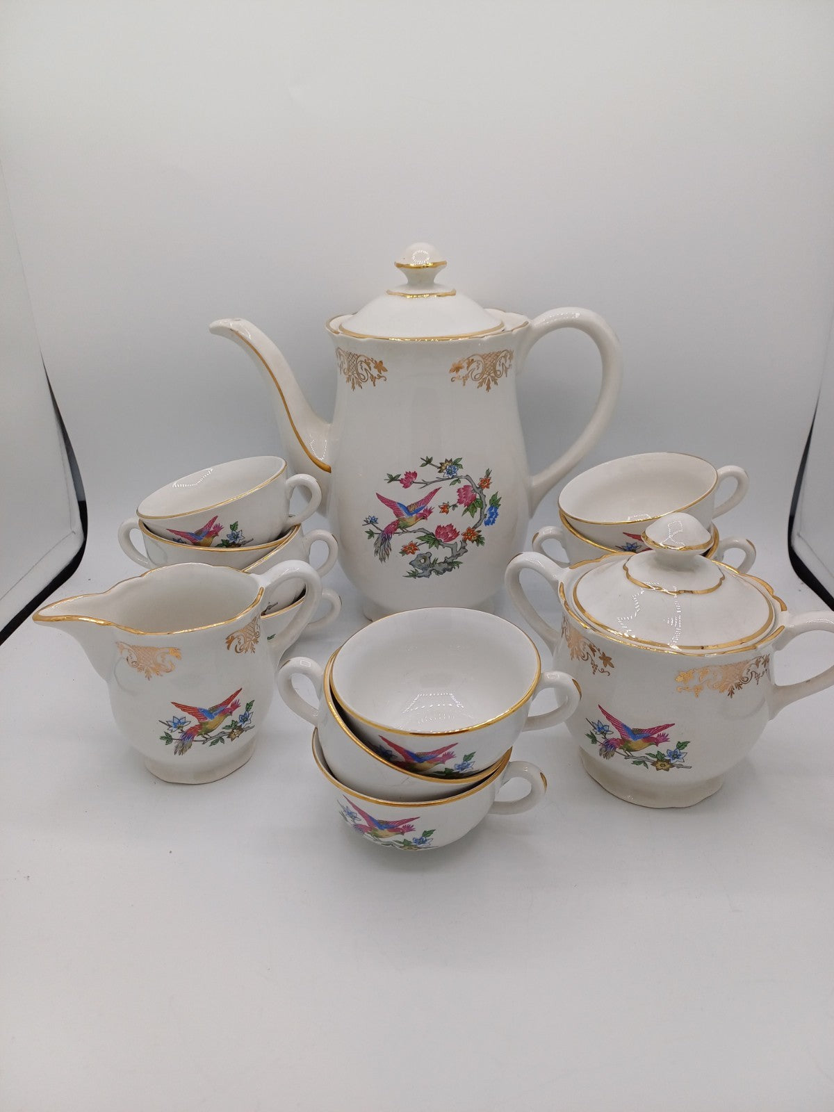 Service à café / thé – Porcelaine de Lunéville – Décor floral - Collection AR CONCEPT