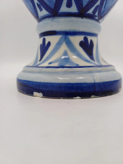 Grand Vase / Potiche à Décor Floral Bleu – Fabriqué en Espagne AR CONCEPT