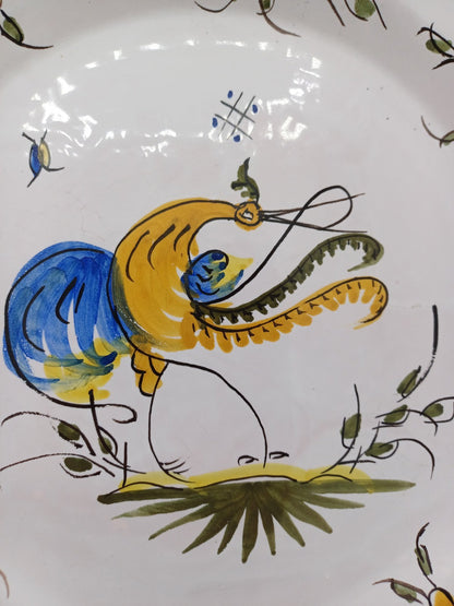 Plat en Terre Polie Peint à la Main – Signé Jean Paulet – XXème siècle AR CONCEPT