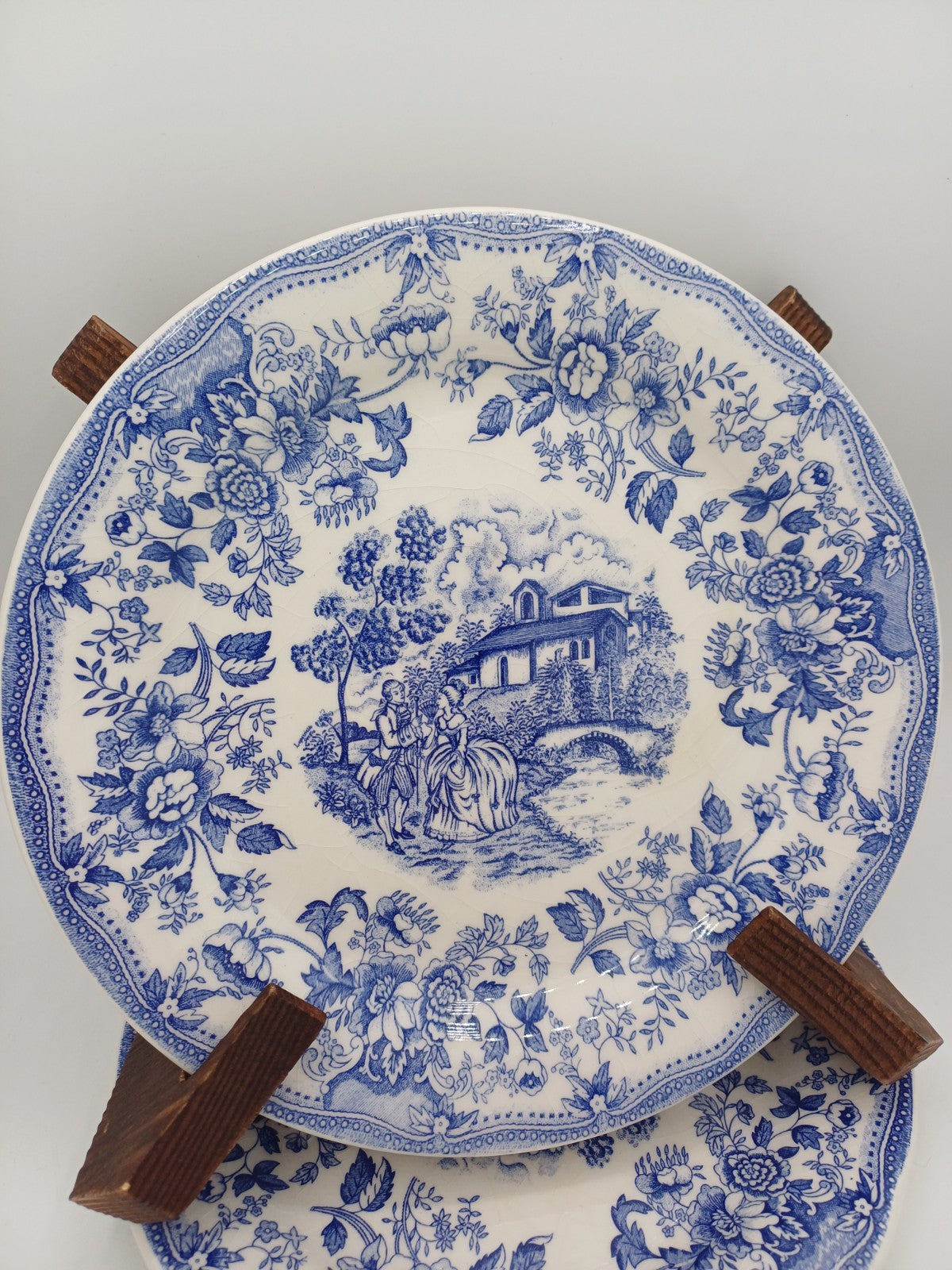 Lot de 2 Assiettes à Dessert – Ironstone Tableware, Décor Floral Bleu AR CONCEPT