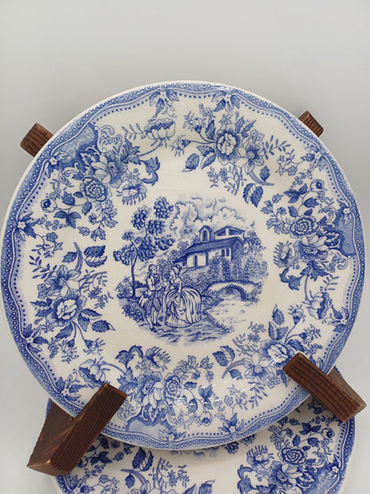 Lot de 2 Assiettes à Dessert – Ironstone Tableware, Décor Floral Bleu AR CONCEPT