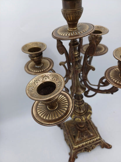 Chandelier à 5 branches en bronze doré - Déco - Vintage