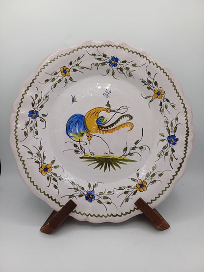 Plat en Terre Polie Peint à la Main – Signé Jean Paulet – XXème siècle AR CONCEPT