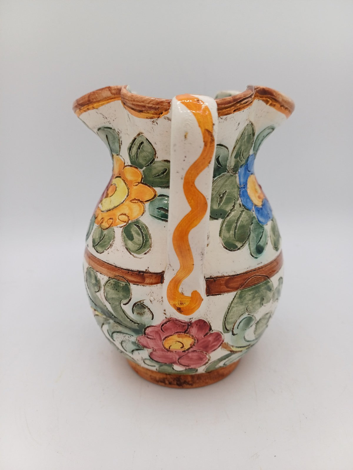 Petit Vase en Céramique de Monaco Signé Cerart – Décor Floral AR CONCEPT