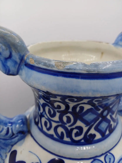 Grand Vase / Potiche à Décor Floral Bleu – Fabriqué en Espagne AR CONCEPT