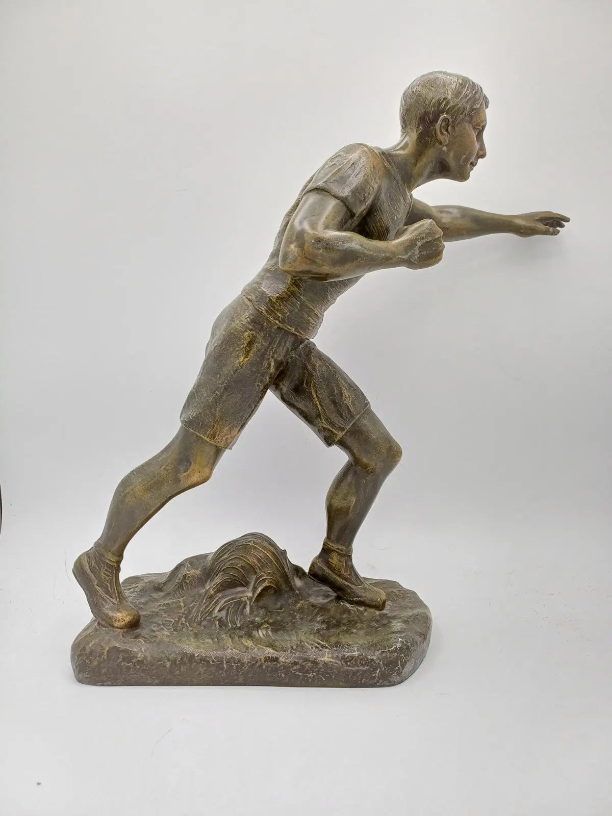 Statue en Régule "Le Boxeur à Main" – Signée Henry Fugère – 33 cm - Vintage AR CONCEPT