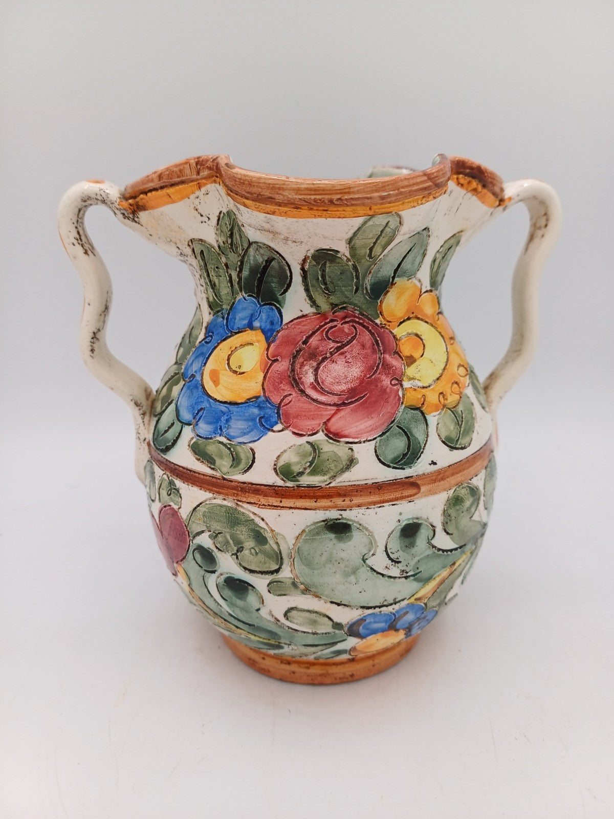 Petit Vase en Céramique de Monaco Signé Cerart – Décor Floral AR CONCEPT