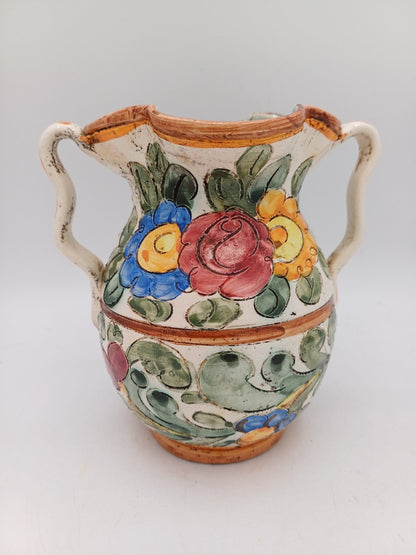 Petit Vase en Céramique de Monaco Signé Cerart – Décor Floral AR CONCEPT