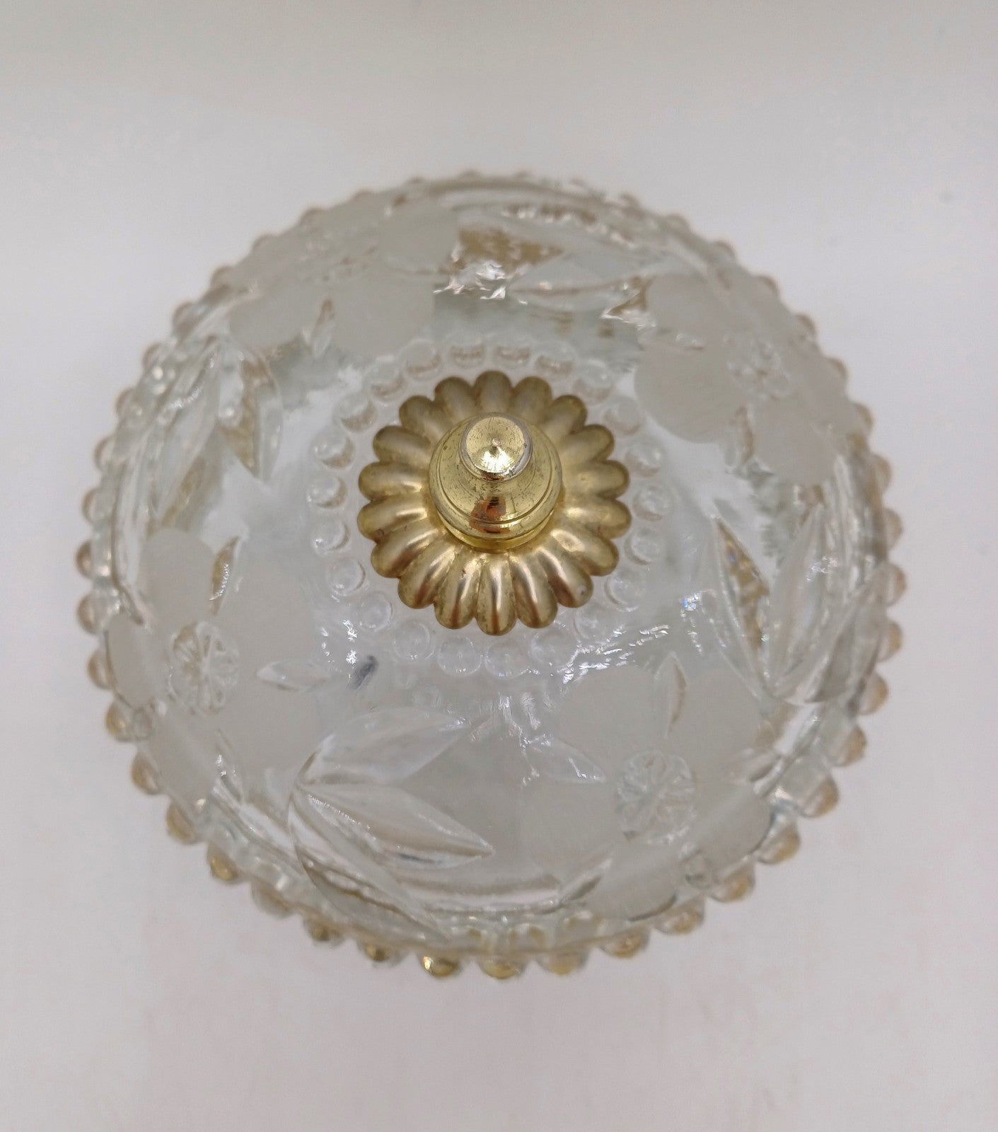 Bonbonnière / Vide-poche en Verre et Laiton à Décor Floral AR CONCEPT