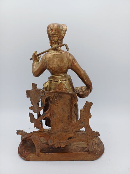 Statuette en régule doré – La femme aux champs - Vintage - Déco