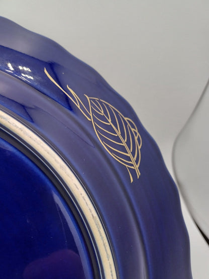 Grande Assiette en Porcelaine - Taous – Décor Floral & Paon, Artisanat Marocain AR CONCEPT