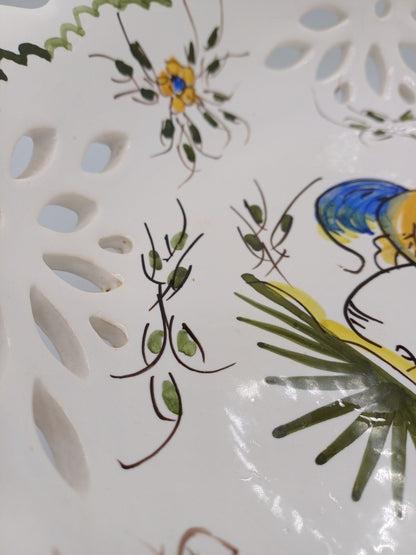 Compotier en Faïence Signé & Peint à la Main par Jean Paulet – XXème siècle AR CONCEPT