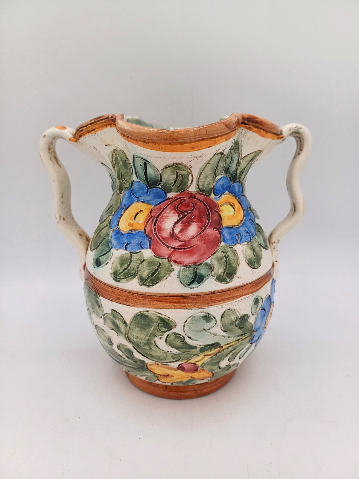 Petit Vase en Céramique de Monaco Signé Cerart – Décor Floral AR CONCEPT