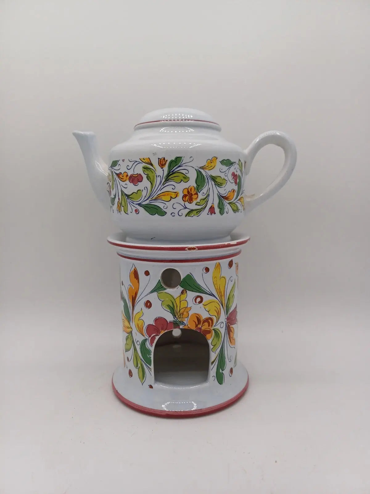 Brûleur d’Encens Ancien en Forme de Tisanière – Céramique Italienne Numérotée AR CONCEPT