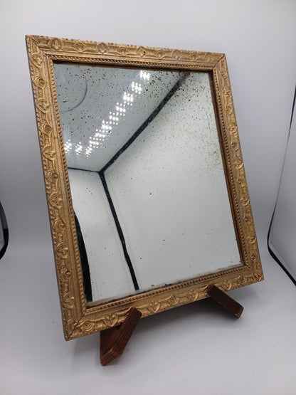 Miroir ancien Doré - 34,5cm x 28cm - Collection - XIXème - Vintage