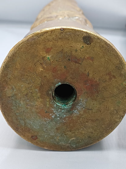 Paire d’obus en laiton - Première Guerre mondiale - Souvenir d’Alsace 1918