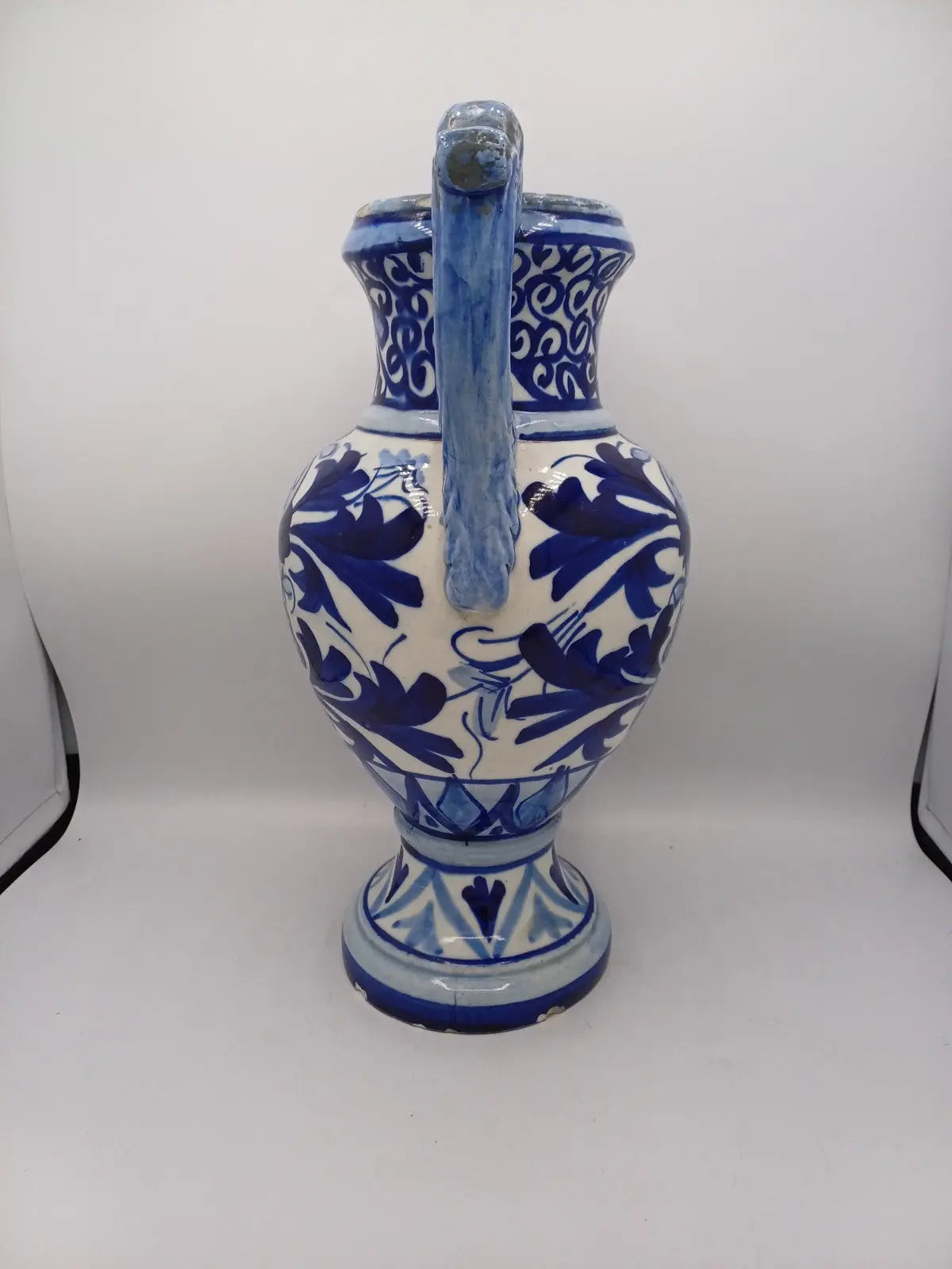 Grand Vase / Potiche à Décor Floral Bleu – Fabriqué en Espagne AR CONCEPT