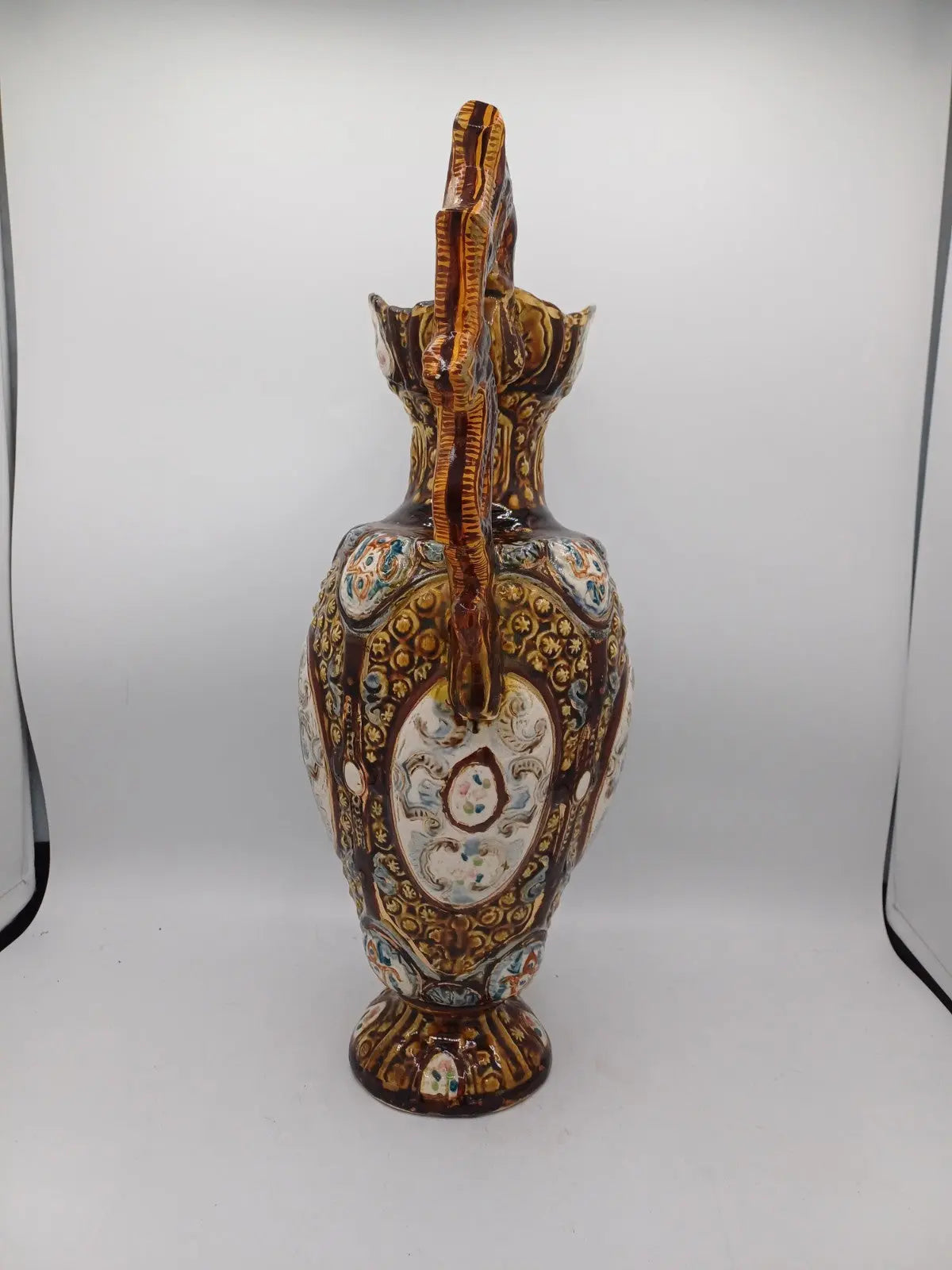 Lot de 2 Vases en céramique signée Herculaneum – Décor Floral AR CONCEPT