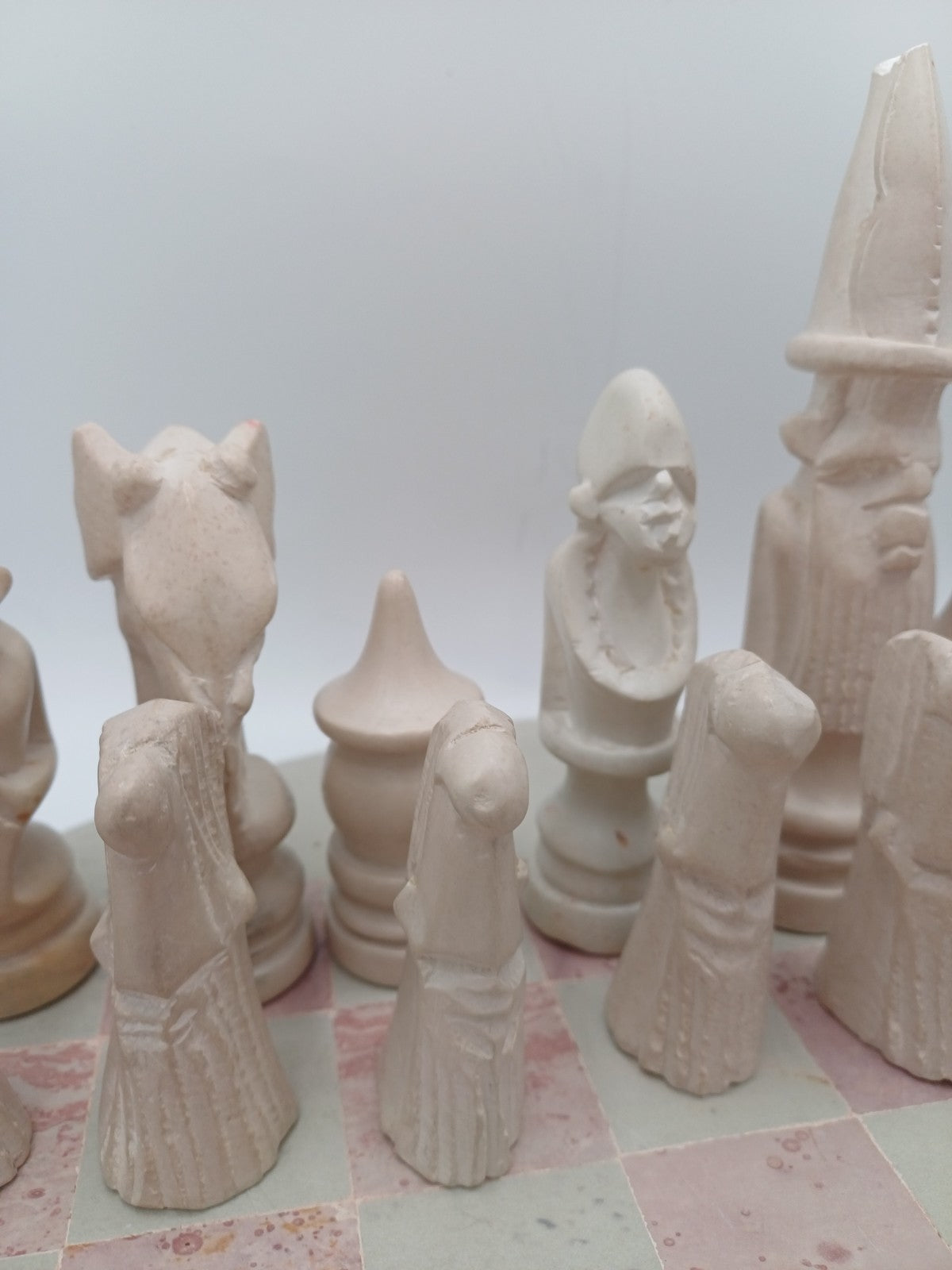 Échiquier en Pierre à Savon – Vintage – Rose et Blanc - Collection AR CONCEPT