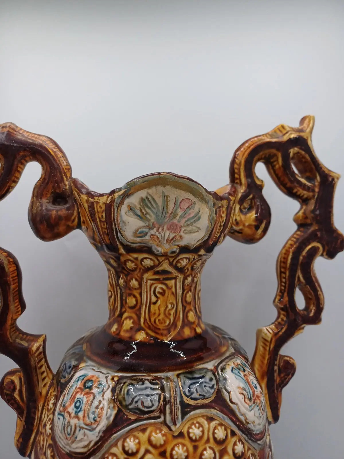 Lot de 2 Vases en céramique signée Herculaneum – Décor Floral AR CONCEPT