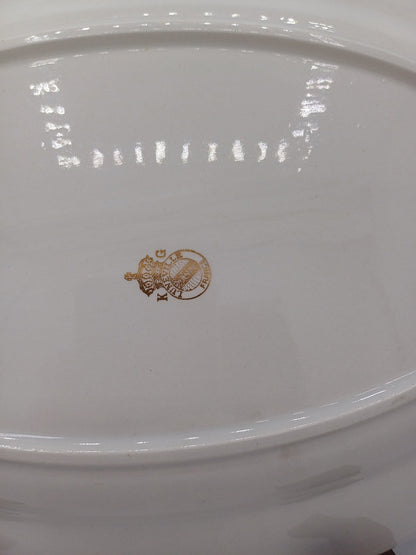 Grand plat ovale – Porcelaine de Lunéville – Décor floral - Collection AR CONCEPT